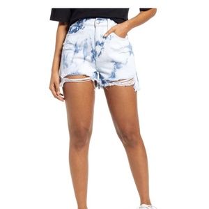 BP. Ripped Nonstretch Denim Cutoff Shorts In Blue Bleached Wash